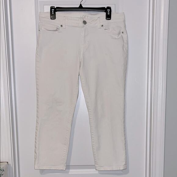 LOFT Soft White Mid-Rise Modern Crop Jeans - Picture 1 of 11